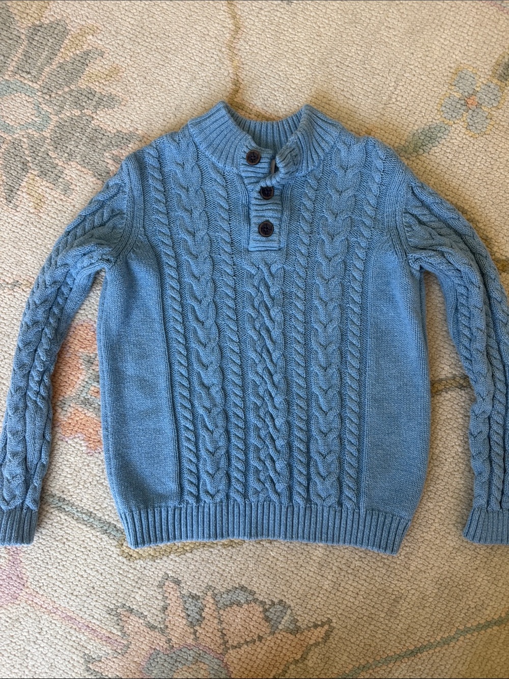 boys 5T Cable Knit Henley Sweater - Light Blue